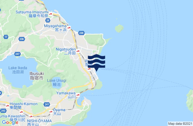Mapa de mareas Ibusuki, Japan