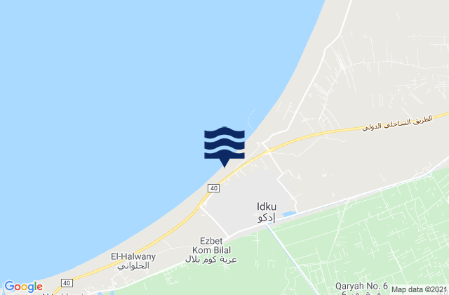 Mapa de mareas Idkū, Egypt