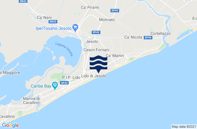 Mapa de mareas Iesolo, Italy