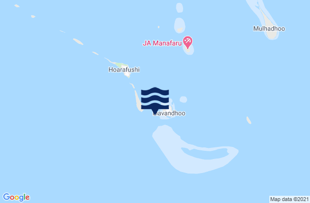Mapa de mareas Ihavandu Maldive Islands, India