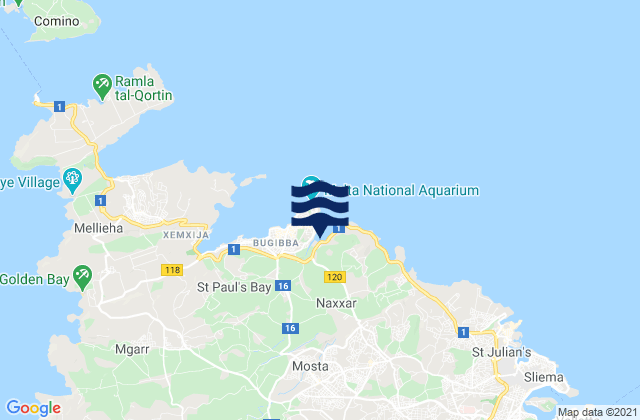 Mapa de mareas Il-Mosta, Malta