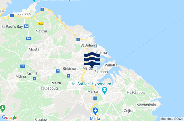 Mapa de mareas Il-Ħamrun, Malta