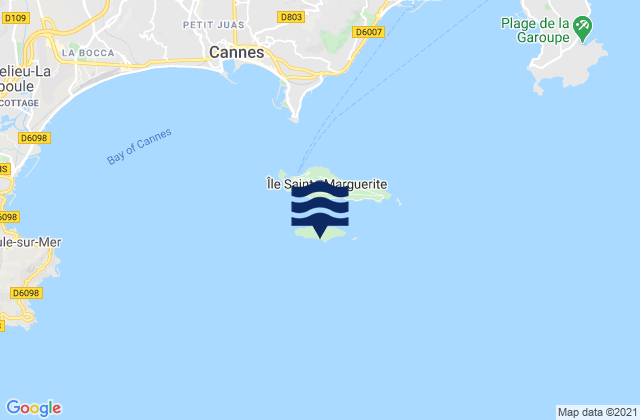 Mapa de mareas Ile St Honorat, France