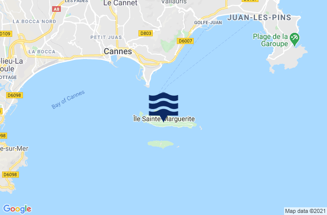 Mapa de mareas Ile Ste Marguerite, France
