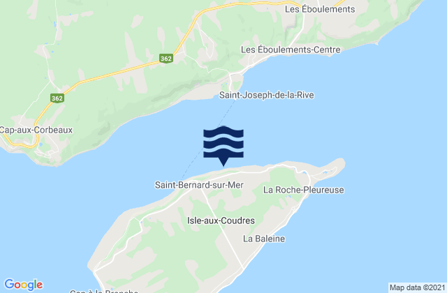 Mapa de mareas Ile aux Coudres, Canada
