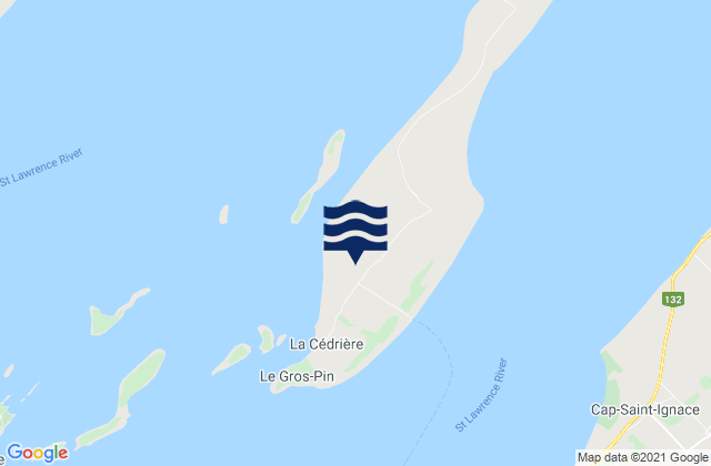 Mapa de mareas Ile aux Grues, Canada