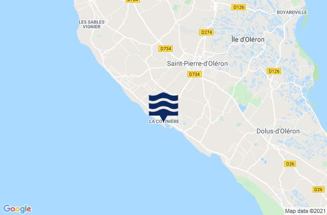 Mapa de mareas Ile d'Oleron - La Cotiniere, France