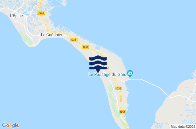 Mapa de mareas Ile de Noirmoutier - Barbatre, France