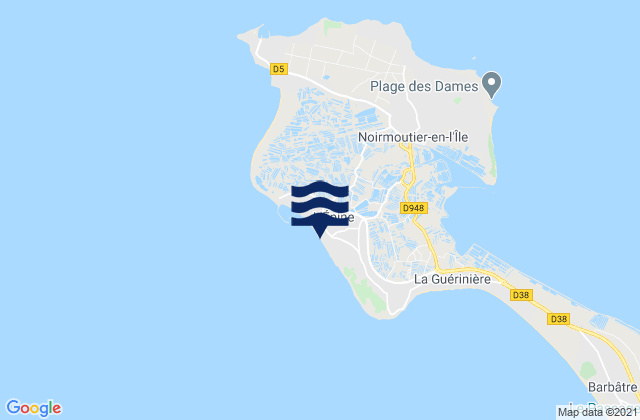 Mapa de mareas Ile de Noirmoutier, France