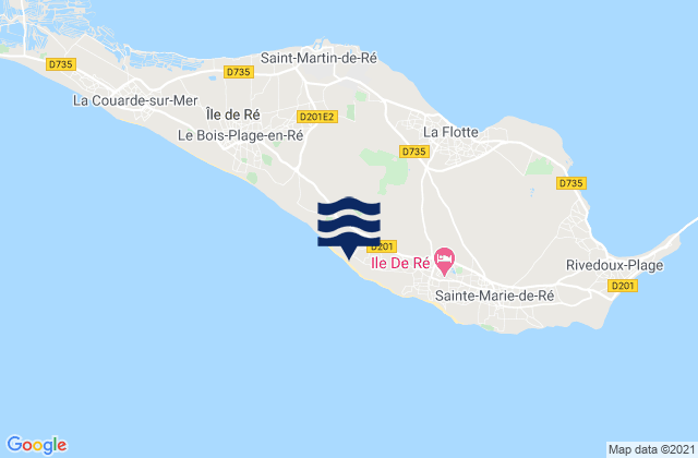 Mapa de mareas Ile de Re - Les Grenettes, France