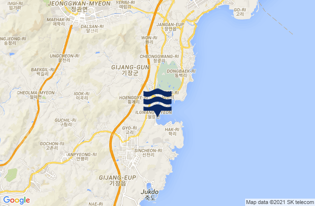 Mapa de mareas Ilgwang, South Korea