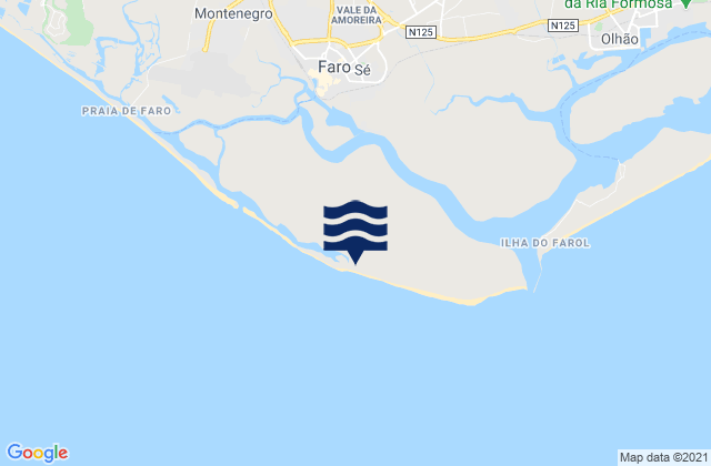 Mapa de mareas Ilha Deserta, Portugal