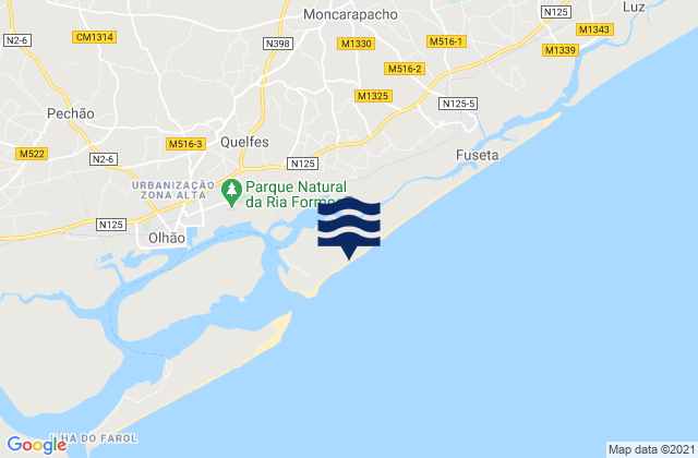 Mapa de mareas Ilha da Armona, Portugal