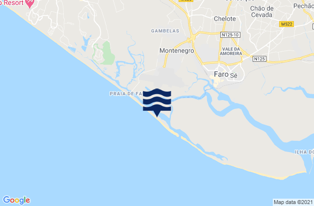 Mapa de mareas Ilha de Faro, Portugal