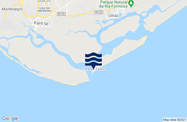 Mapa de mareas Ilha do Farol, Portugal