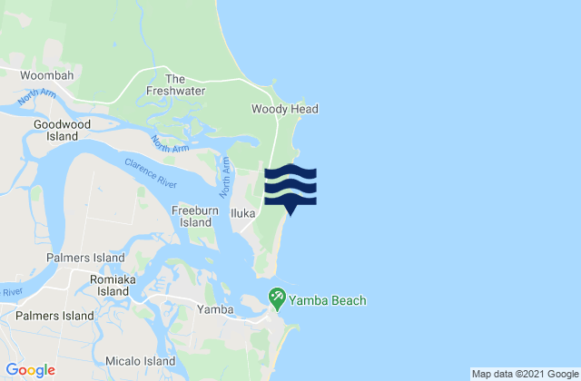 Mapa de mareas Iluka Beach, Australia