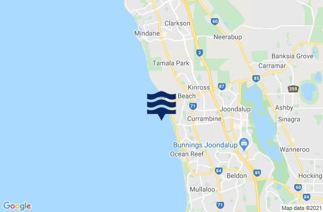 Mapa de mareas Iluka, Australia
