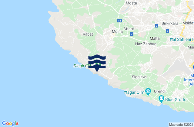Mapa de mareas Imdina, Malta