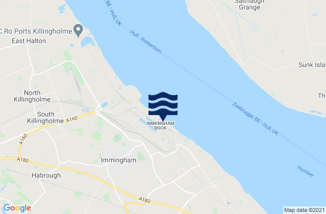 Mapa de mareas Immingham Dock, Humberside, United Kingdom