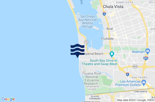 Mapa de mareas Imperial Beach, Mexico