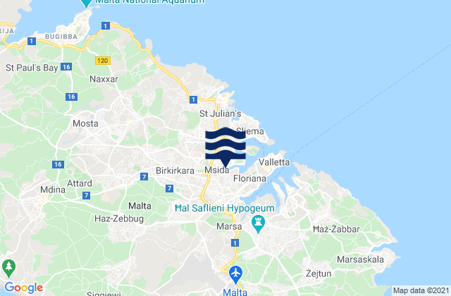 Mapa de mareas Imsida, Malta