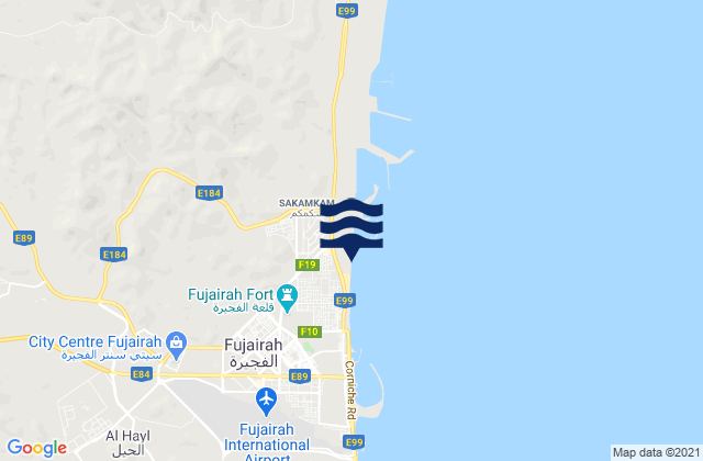 Mapa de mareas Imārat al Fujayrah, United Arab Emirates