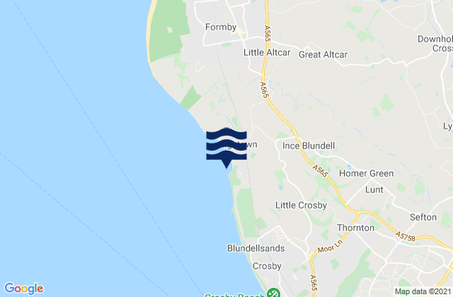Mapa de mareas Ince Blundell, United Kingdom