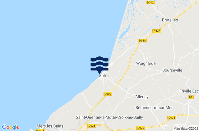 Mapa de mareas Incheville, France