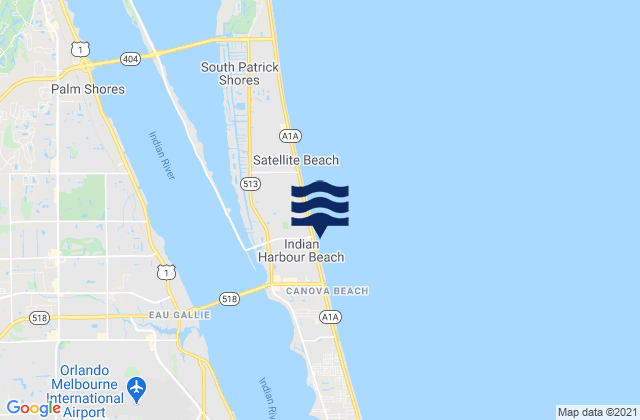 Mapa de mareas Indian Harbour Beach, United States