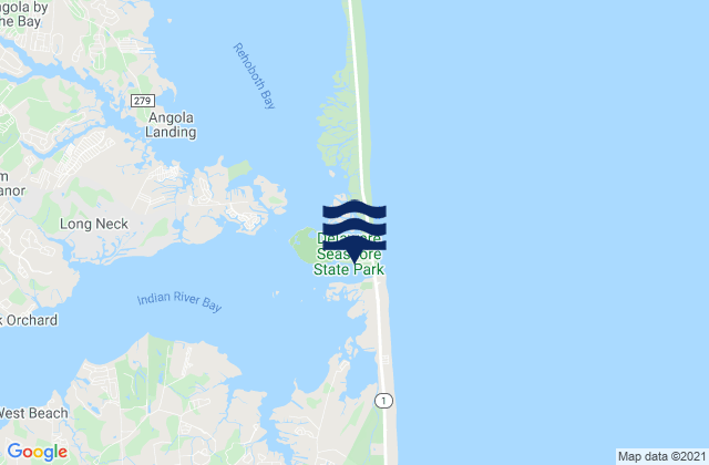 Mapa de mareas Indian River Inlet, United States