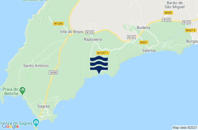 Mapa de mareas Ingrina, Portugal
