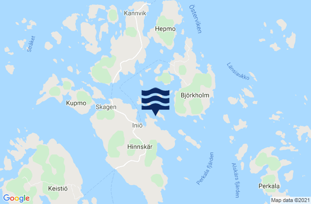 Mapa de mareas Iniö, Finland