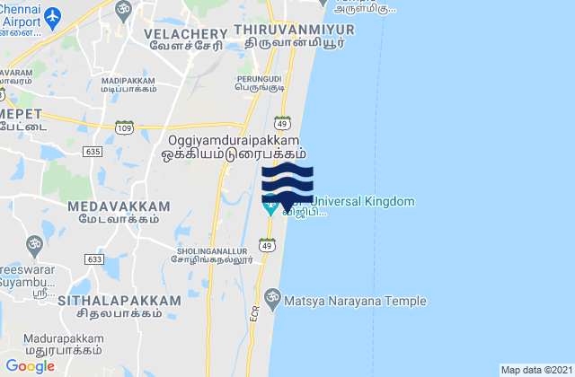 Mapa de mareas Injambakkam, India