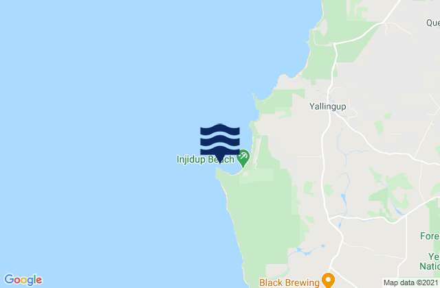 Mapa de mareas Injidup, Australia