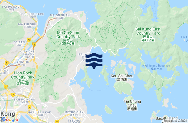 Mapa de mareas Inner Port Shelter, Hong Kong