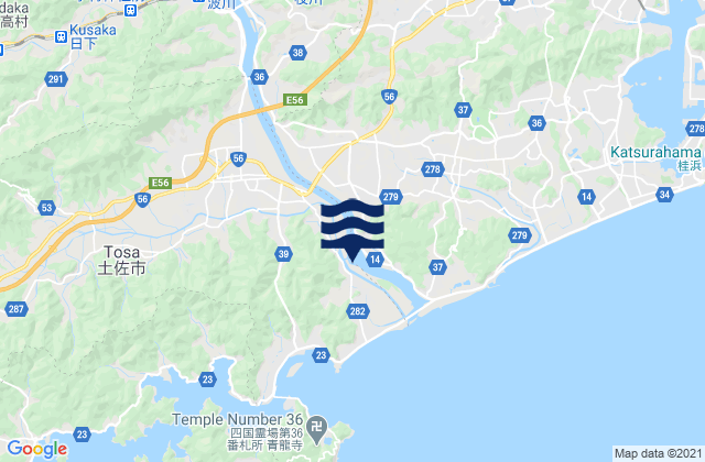 Mapa de mareas Ino, Japan
