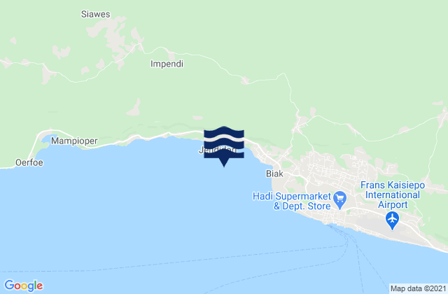 Mapa de mareas Insrom, Indonesia