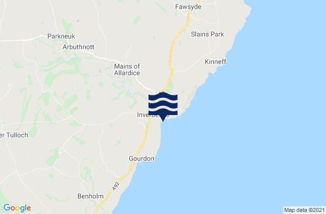 Mapa de mareas Inverbervie, United Kingdom