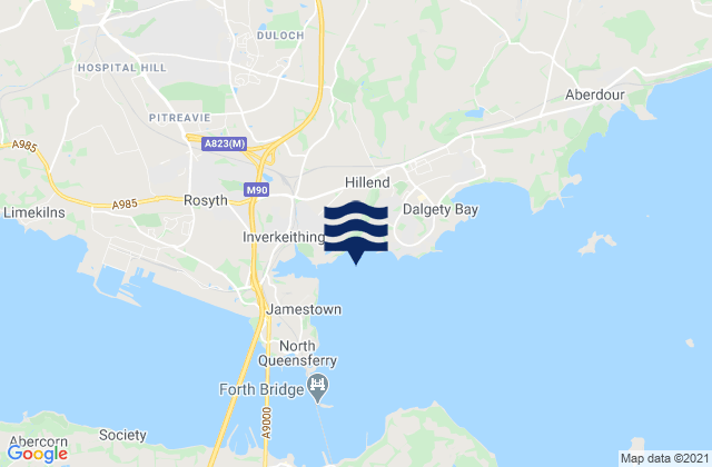 Mapa de mareas Inverkeithing Bay, United Kingdom