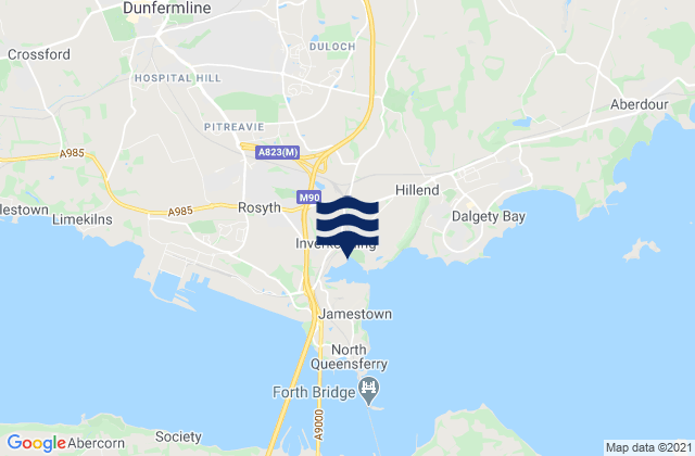 Mapa de mareas Inverkeithing, United Kingdom