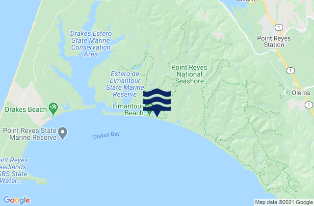 Mapa de mareas Inverness Tomales Bay, United States