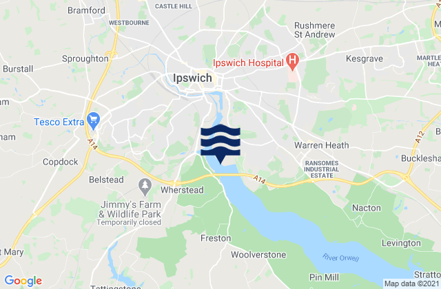 Mapa de mareas Ipswich, United Kingdom