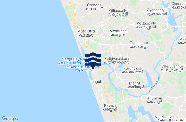Mapa de mareas Iringal, India