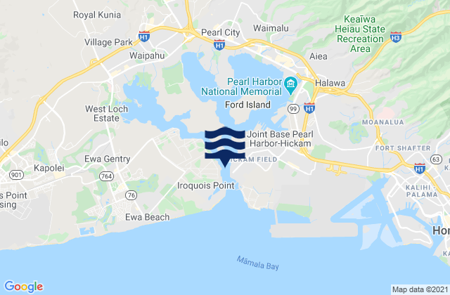 Mapa de mareas Iroquois Point Pearl Harbor, United States