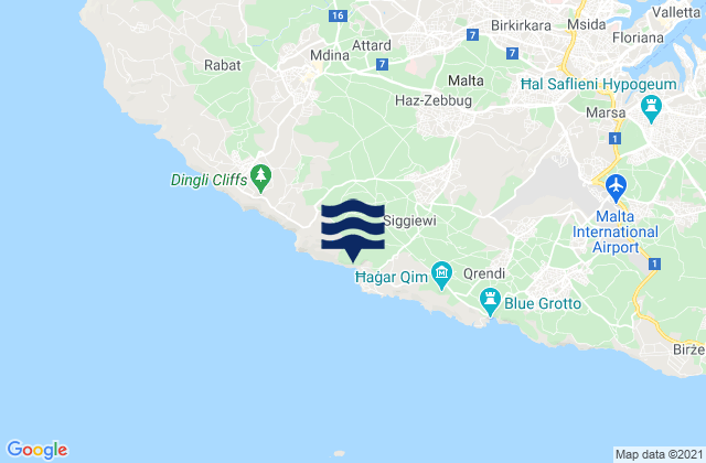 Mapa de mareas Is-Siġġiewi, Malta