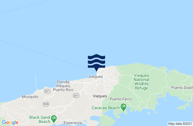 Mapa de mareas Isabel Segunda Vieques Island, Puerto Rico