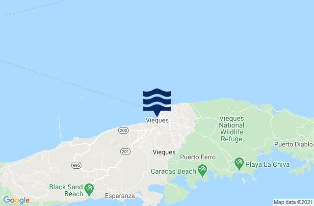 Mapa de mareas Isabel Segunda, Puerto Rico