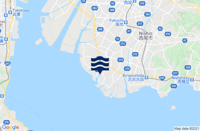 Mapa de mareas Ishiki, Japan