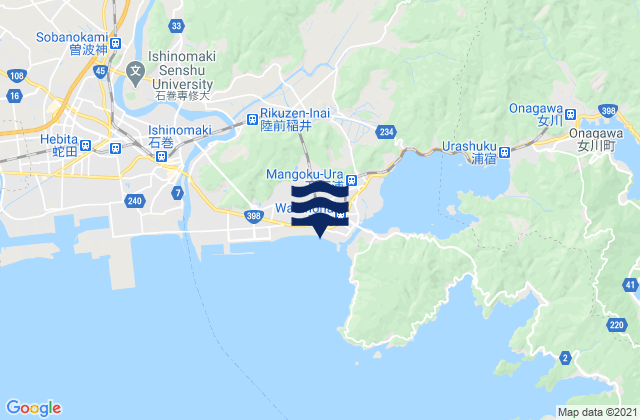 Mapa de mareas Ishinomaki Shi, Japan