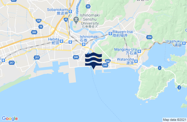 Mapa de mareas Isinomaki, Japan